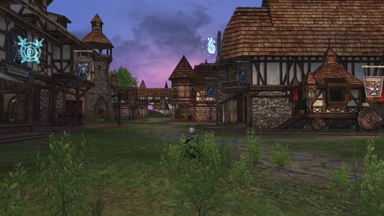 Lineage 2 Gludio Castle Town streets (with music)