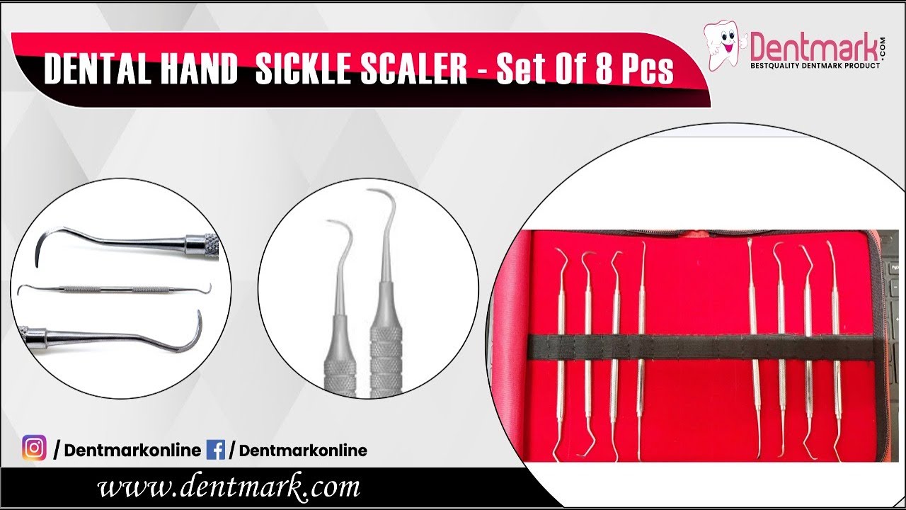 Dental Hand Sickle Scaler - Set Of 8 Pcs