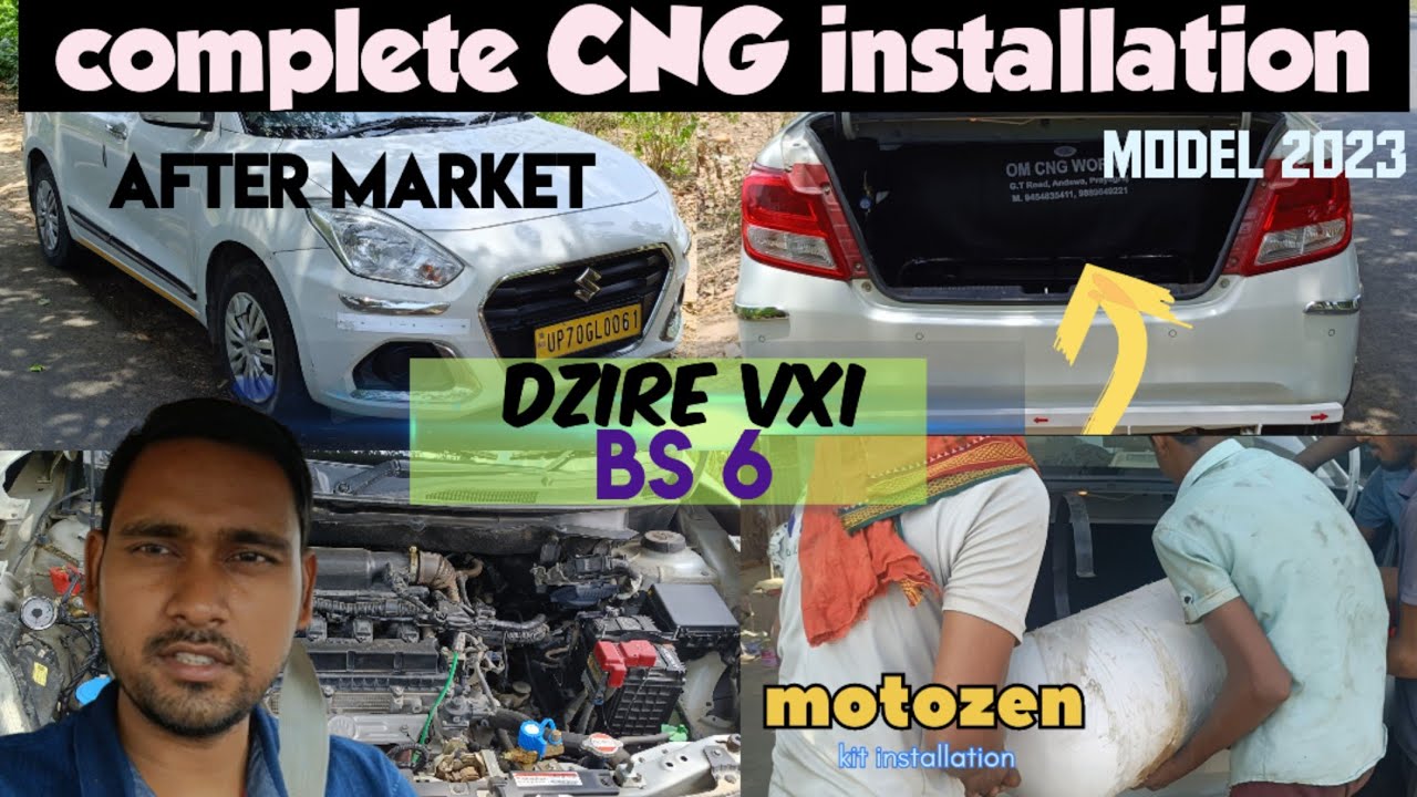 Complete CNG installation. After market CNG installation ! Dzire car in aftermarket CNG installation