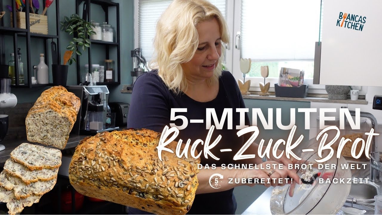 Das 5-Minuten Ruck-Zuck-Brot | Kürbiskernbrot aus dem Ofen