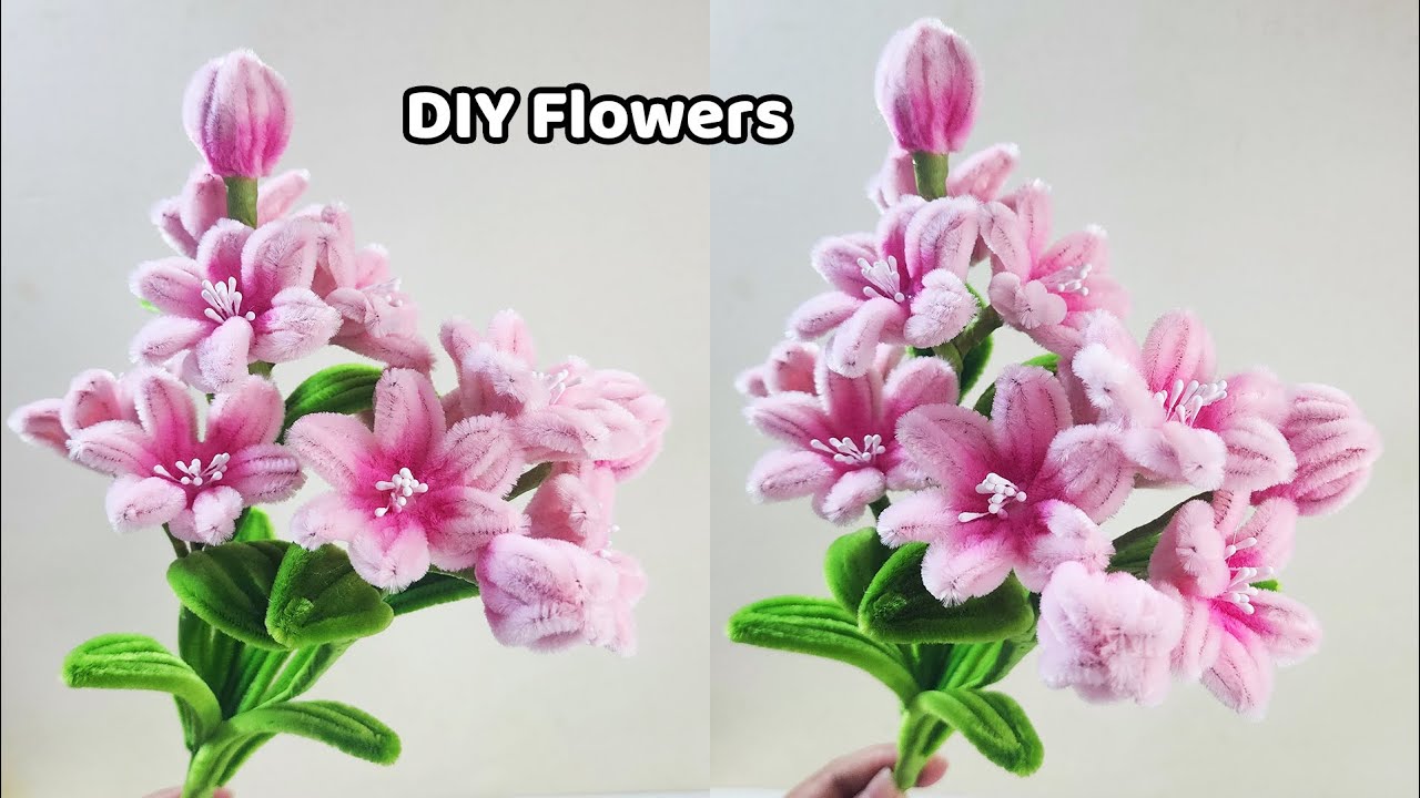 Розовые цветы своими руками 🌼🌸 | Простая поделка из цветов ручной работы | Handcraft Sreyneang #c...