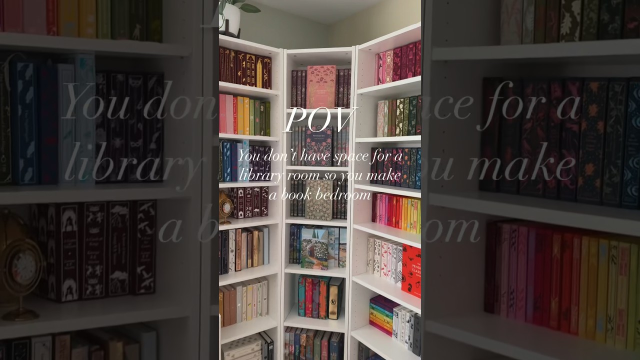 Don&rsquo;t have room for a library? Make a book bedroom! #library #thatsmybookshelf #booktok #booktube