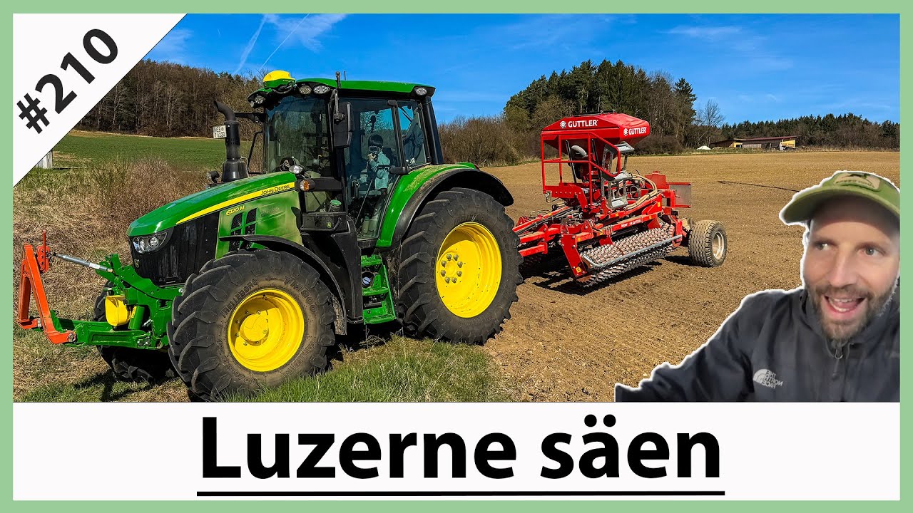 Luzerne säen mit Güttler Major 640 und John Deere 6120M Autotrac