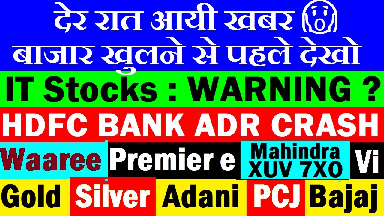 HDFC BANK ADR CRASH🔴 IT STOCKS WARNING?🔴 WAAREE🔴 PREMIER ENERGIES🔴GOLD SILVER🔴ADANI🔴MAHINDRA SUV 7XO