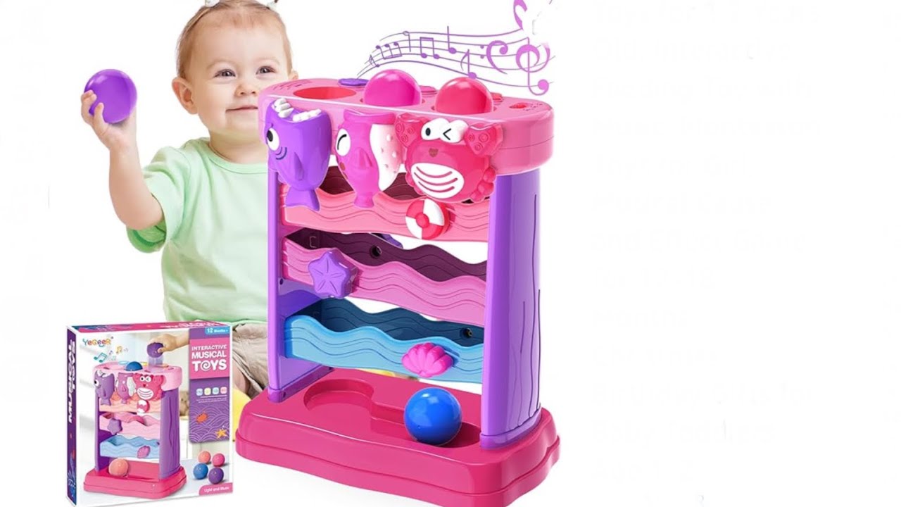 YEGEER Toys for 1 2 Years Old, Interactive Feeding Toy with Music, Montessori Toys for Girl