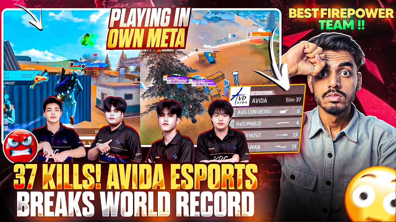 37 KILLS! AVIDA Esports Breaks Free Fire WORLD RECORD💀 | Free Fire ESPORTS HIGHEST Kill World Record