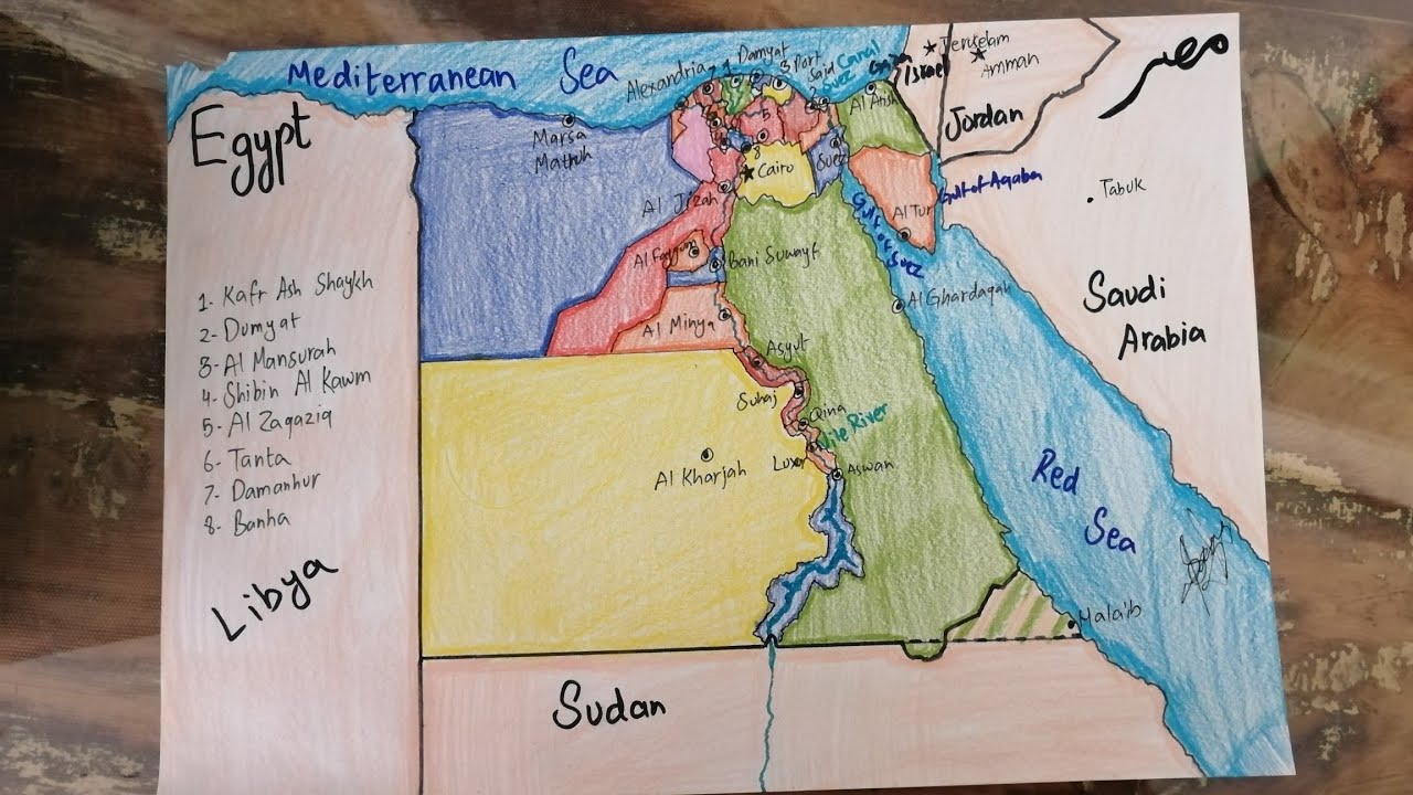 How to draw Egypt map by SAAD