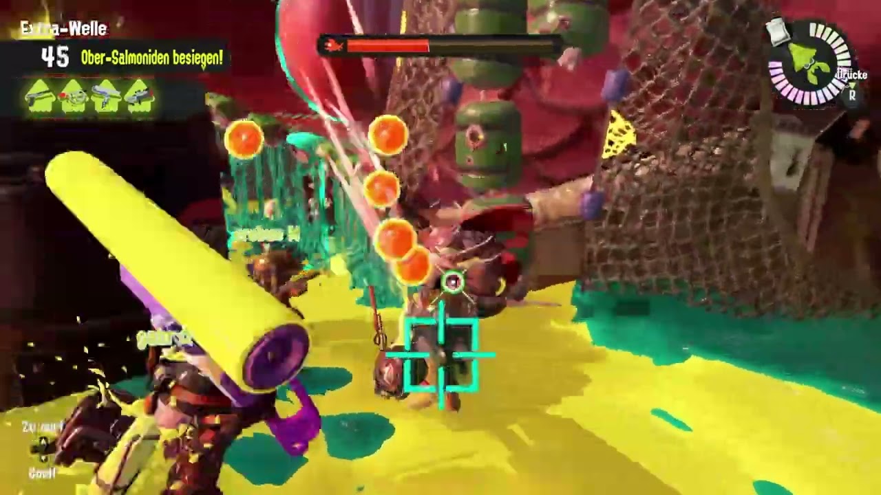 Splatoon 3, Salmon Run, Challenge, Sastrugi, 79 Golden Scales so far.