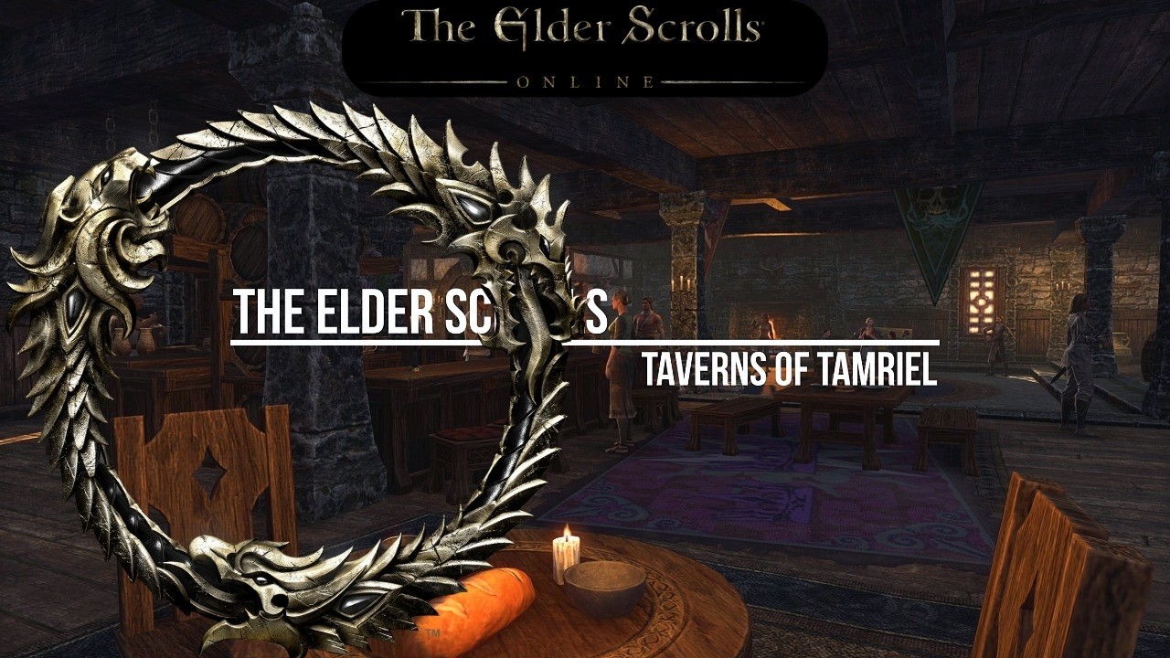 The Elder Scrolls Online. Music and Ambience. Taverns of Tamriel.😴🎶🍻🍺🔥Cozy Gaming. Fireplace. Bard.