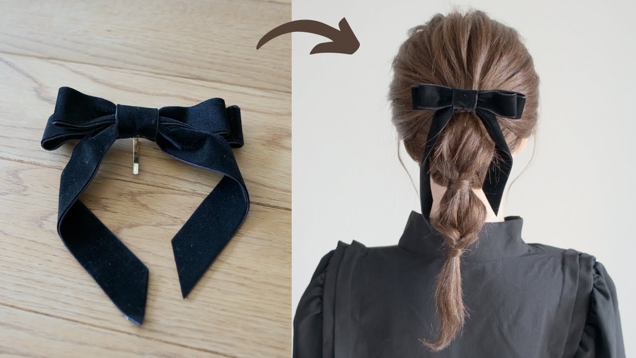 3COINSのベロアリボンのヘアカフで可愛いダウンスタイルに！/ Easy Pony Tail Hairstyle for Girls
