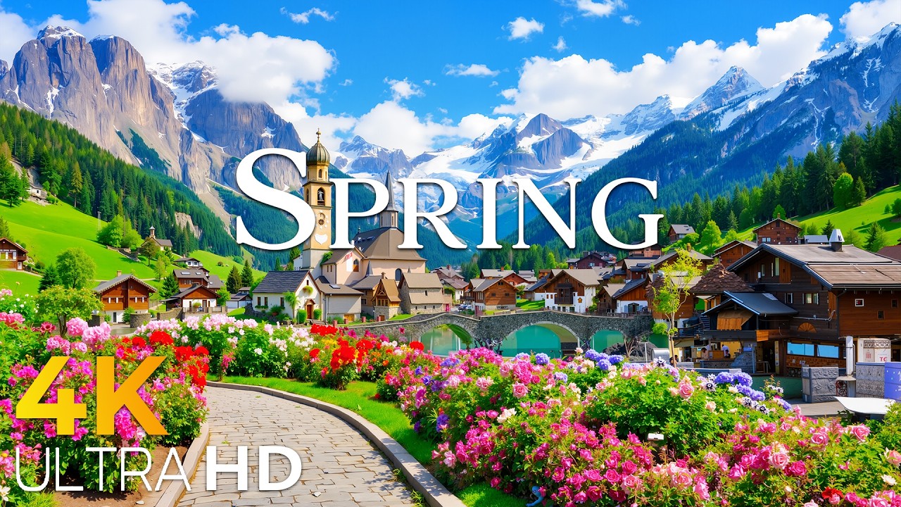 Switzerland Awakens &bull; Spring Season in the Alps 4K | Peaceful Nature & Calming Music