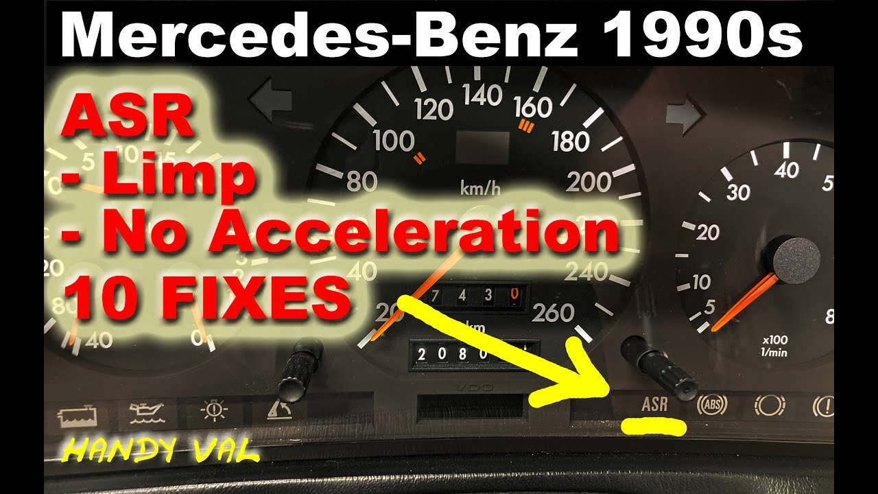 Mercedes ASR Light, Limp Mode, No Acceleration - List of 10 Fixes -  1990s Benz R129, W124, W140
