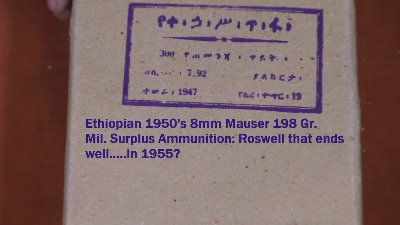 Ethiopian 1950's 8mm Mauser 198 Gr. Mil Surplus Ammunition