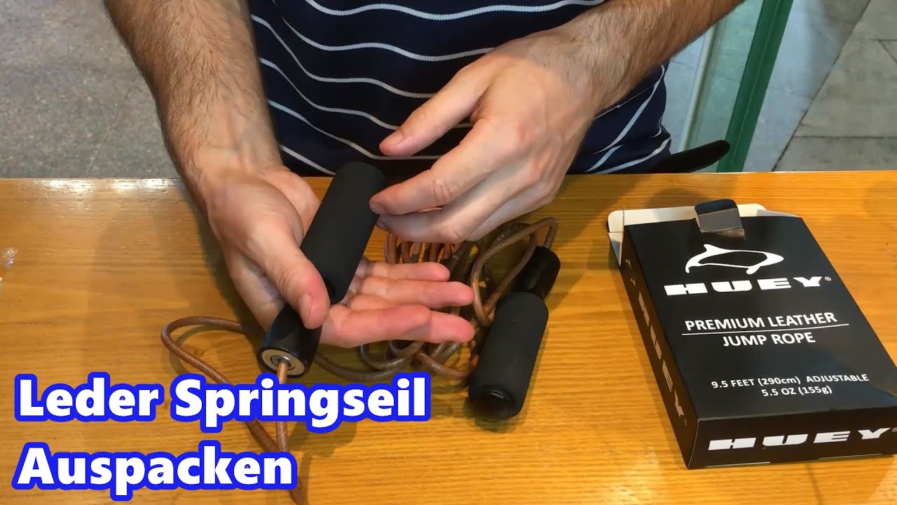 HUEY Sport Gewichtetes Springseil aus Leder zum Auspacken | Weighted Leather rope Unboxing German