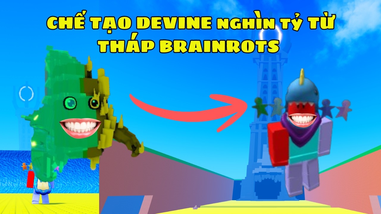 MÌNH TẠO DIVINE NGHÌN TỶ TỪ TÒA THÁP BRAINROT TRONG ESCAPE TSUNAMI FOR BRAINROTS