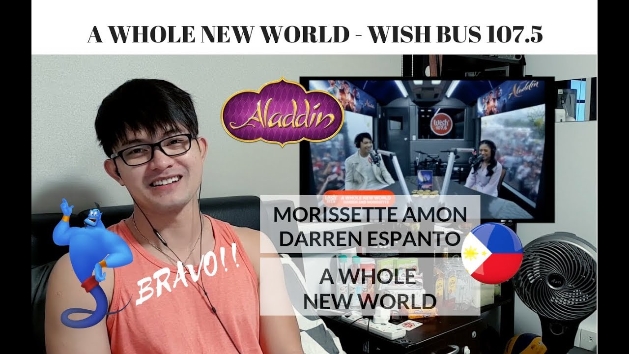 [REACTION] IT'S CRYSTAL CLEAR! A WHOLE NEW WORLD - Morissette Amon & Darren Espanto | WISH BUS 107.5