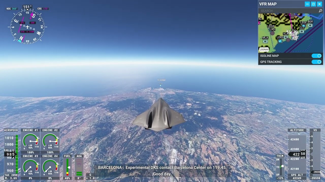 MSFS 2020 Darkstar from London to Barcelona