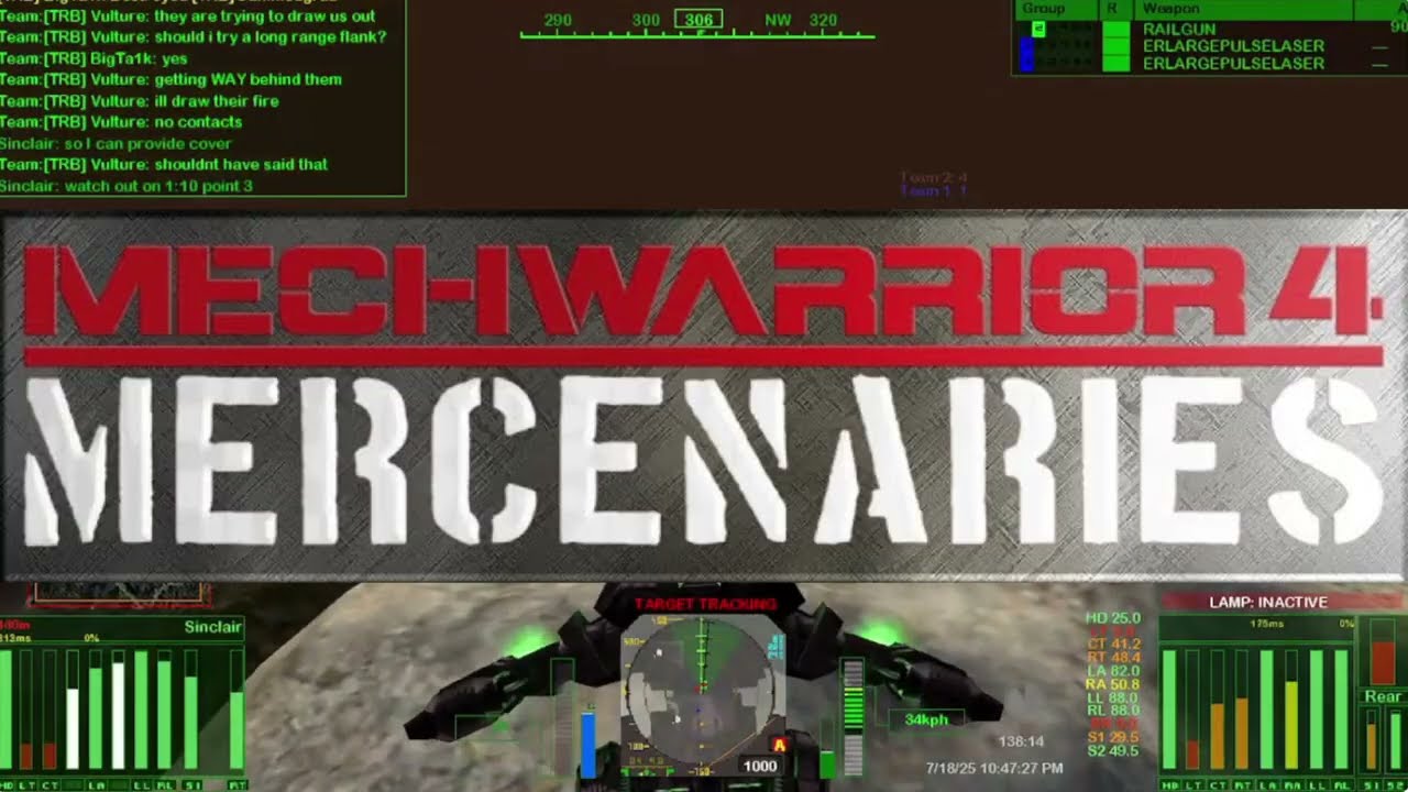 3 VS 1!!! MechWarrior 4 Multiplayer Rebalance Mod | Mercenaries Mekpak 3.1 - 27th of December 2025