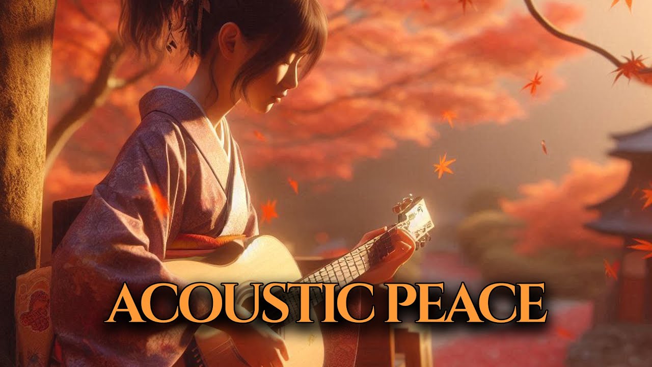 Cozy Winter in Kyoto • Falling Snow & Relaxing Acoustic Guitar • Deep Sleep Music