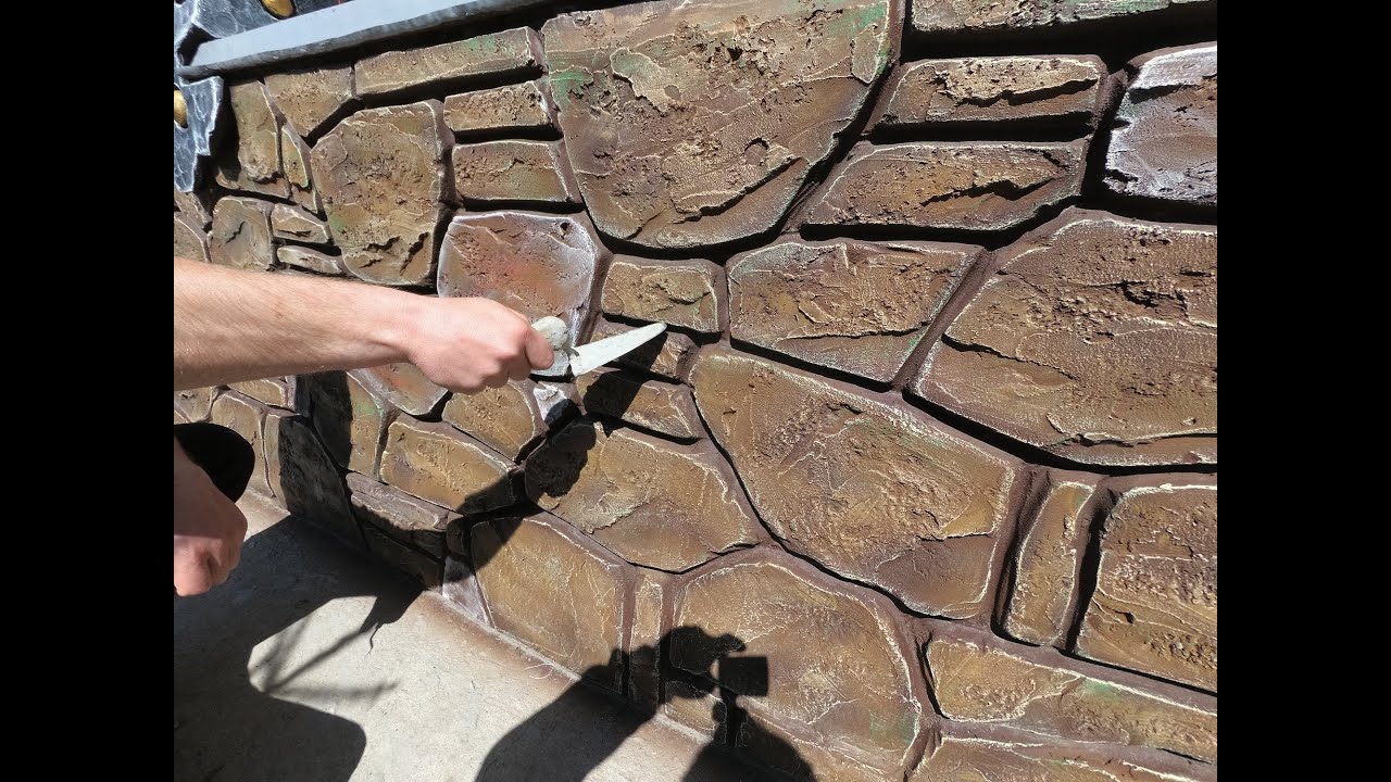 Оформление цоколя под декоративный камень, оформление окна под ковку. Decorative rock. Art concrete.