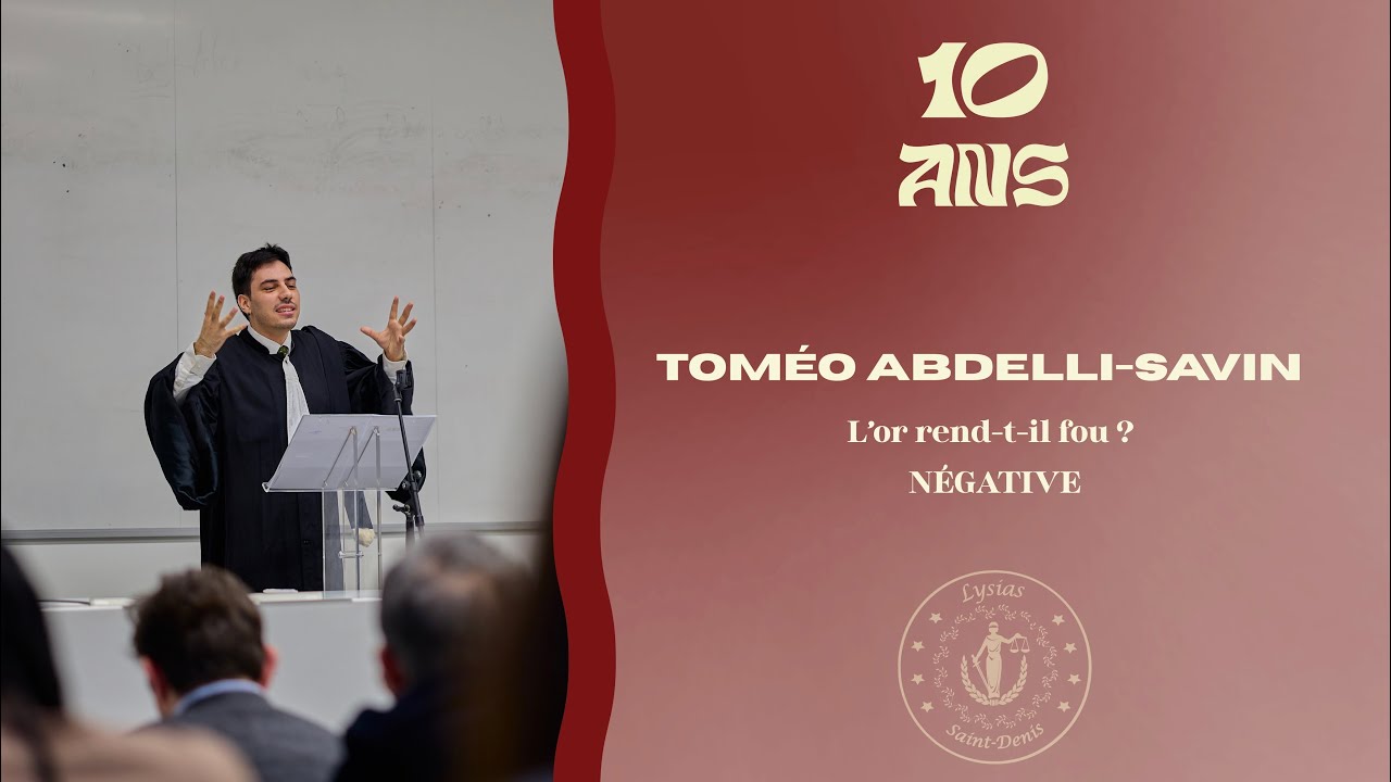 Toméo ABDELLI-SAVIN - Plaidoirie du concours des 10 ans de Lysias Paris VIII
