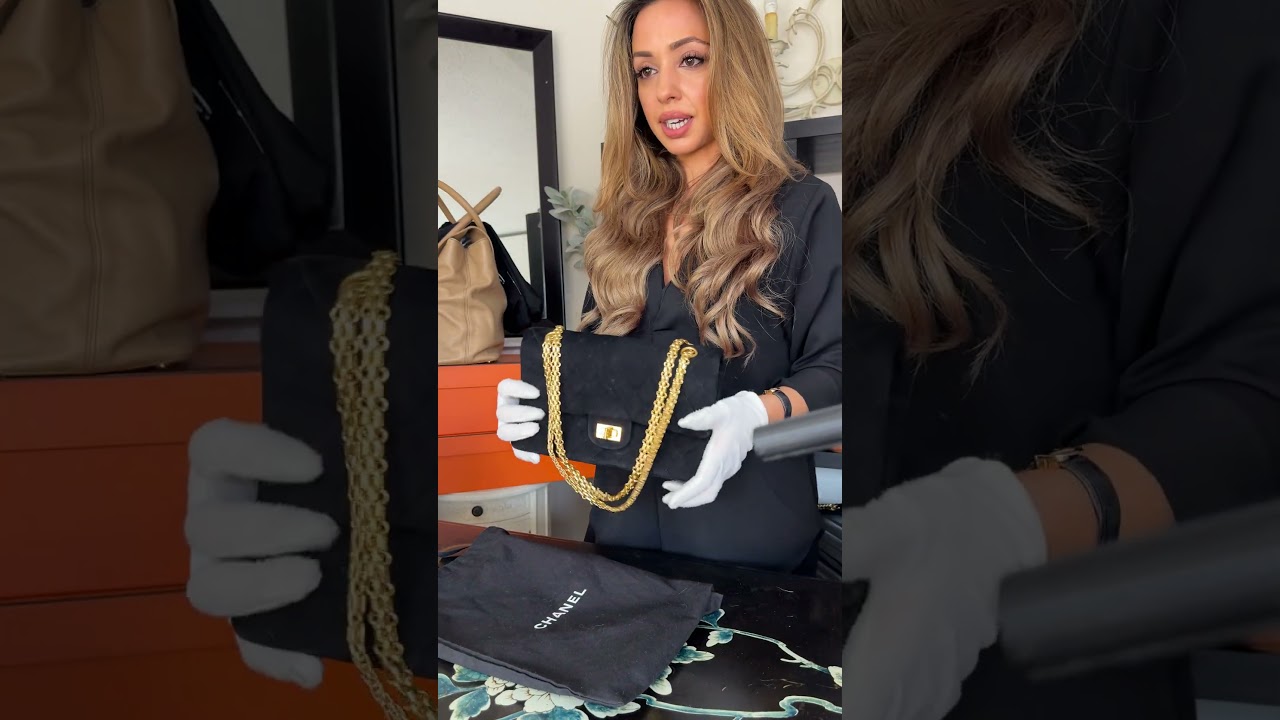 Chanel bag with gold hardware from the 90&rsquo;s! #vintagechanel #chanelbag #luxuryhandbags #designerbags