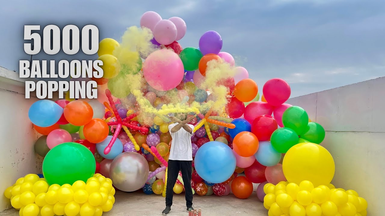 5000 Different Type Of Balloons Popping ASMR Satisfying popping!