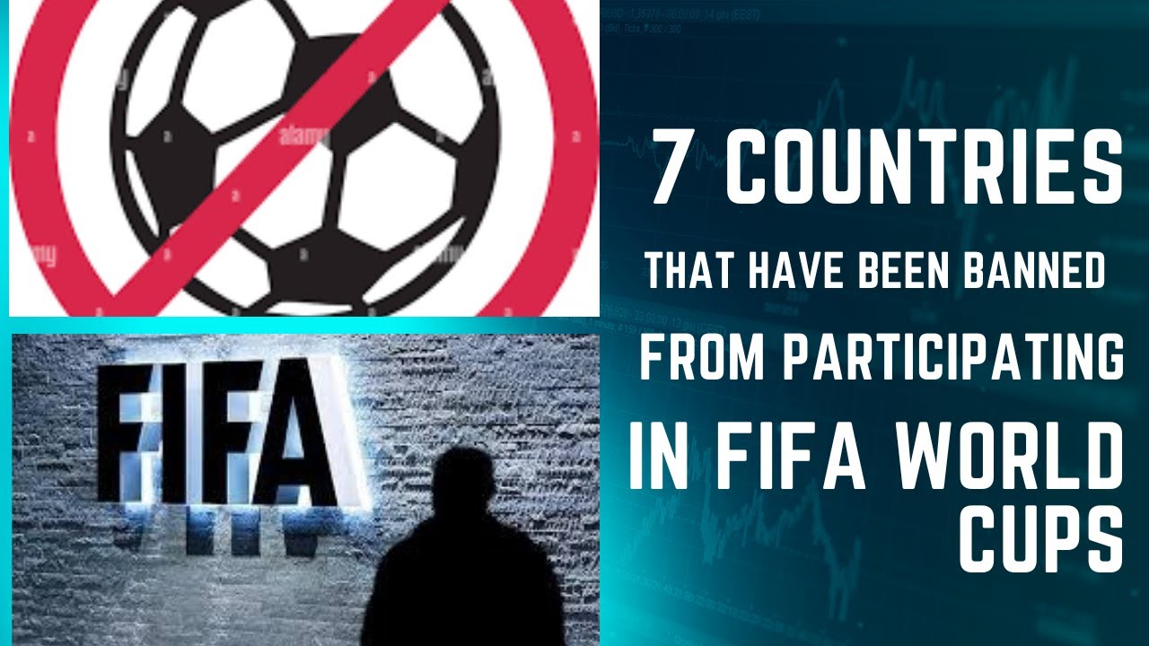 Seven countries that have been banned from participating in the FIFA World Cup.