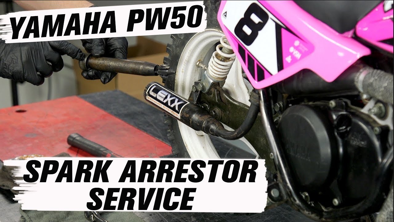 Как обслуживать глушитель/искрогаситель на Yamaha PW50