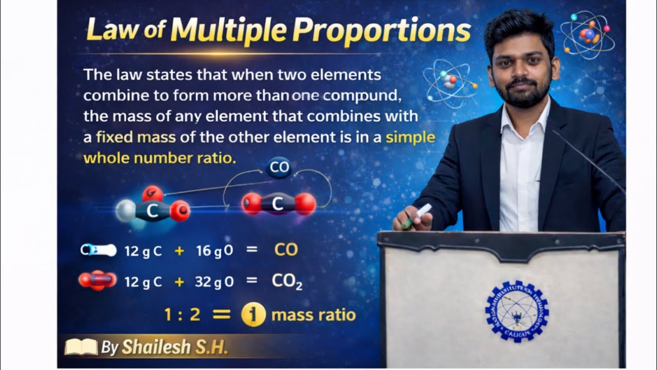 Law of chemical combination -  law of multiple proportion.🔥#Neet #jeemains   #kcet 