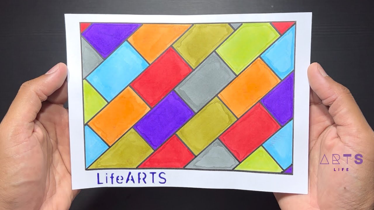 Enriching the Congruent Rectangles by the Colors Wonderfully & Easily | Tessellation Concept & Art