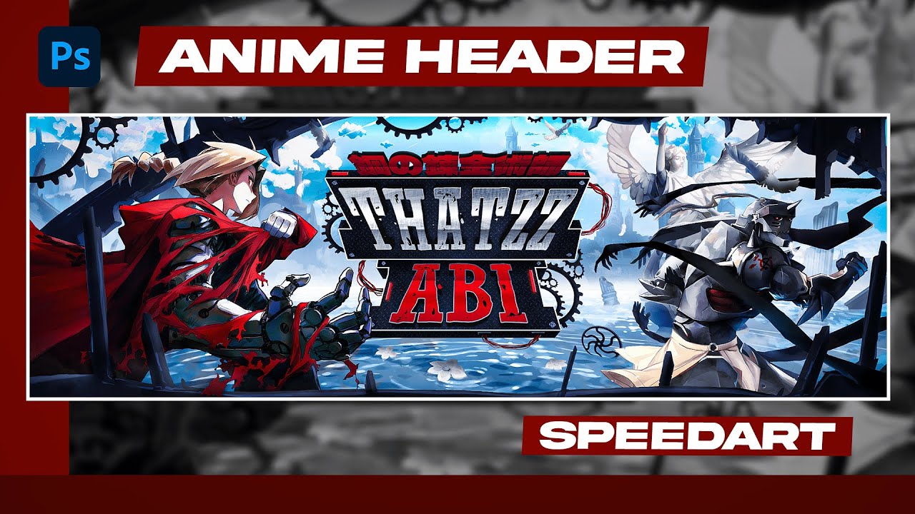 Full Metal Alchemist Anime Header Tutorial/Speedart in Photoshop + FREE PSD at 250 Likes!