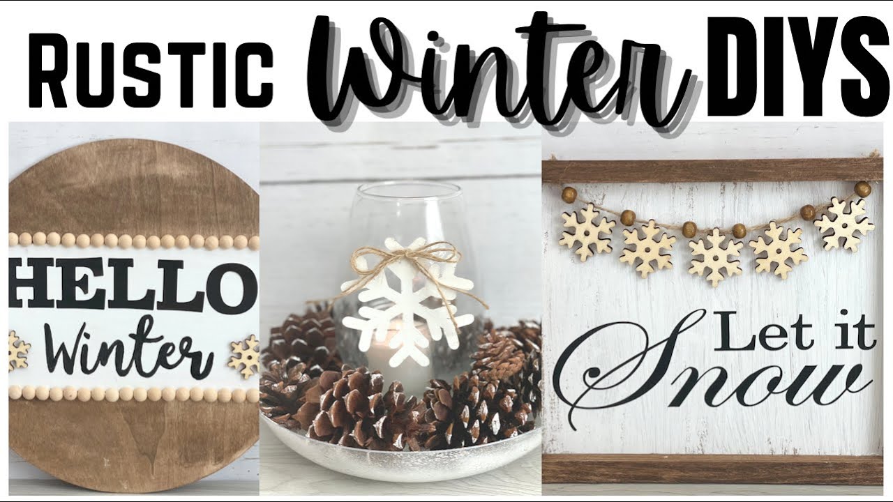 Easy Dollar Tree Rustic Winter home Decor