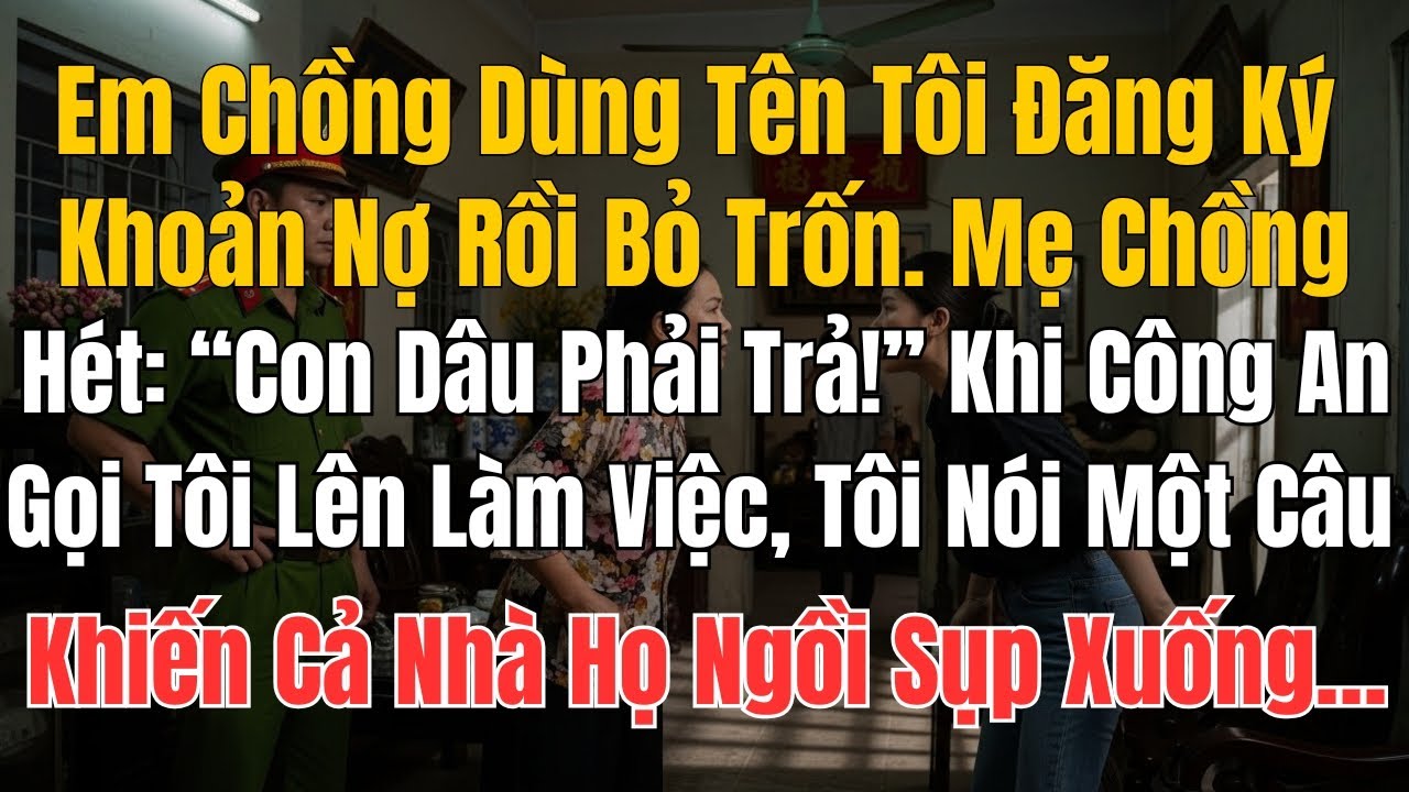 Em Chồng Dùng Tên Tôi Đăng Ký Khoản Nợ Rồi Bỏ Trốn. Mẹ Chồng Hét: “Con Dâu Phải Trả!” Khi Công An