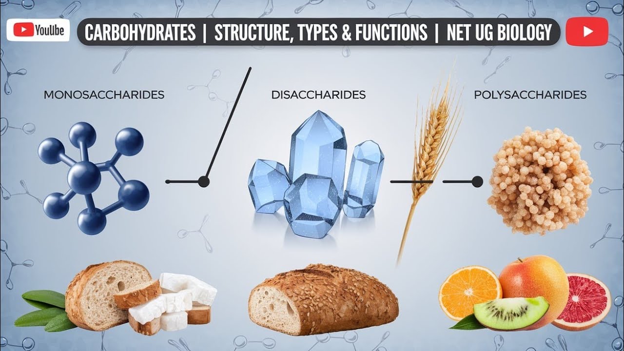 Carbohydrates: Types, Structure, and Functions | Monosaccharides, Disaccharides, Polysaccharides