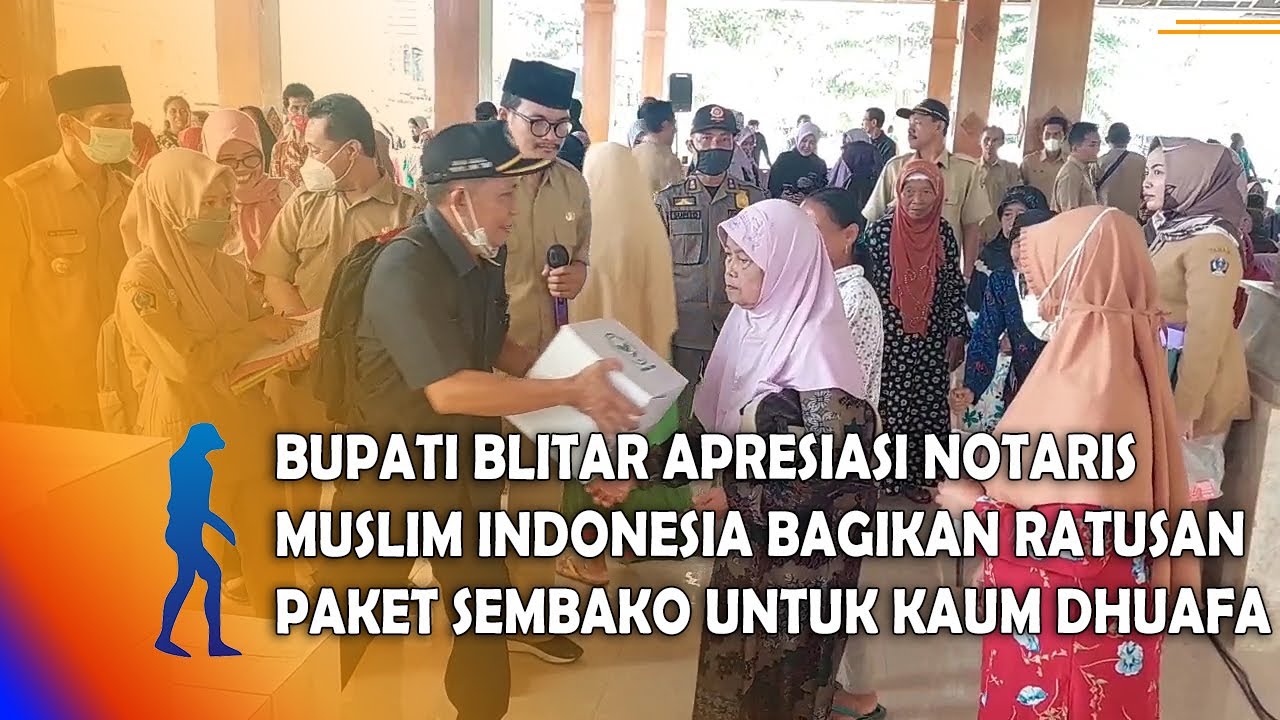 BLITAR - Bupati Apresiasi Notaris Muslim Indonesia Bagikan Ratusan Paket Sembako Untuk Kaum Dhuafa