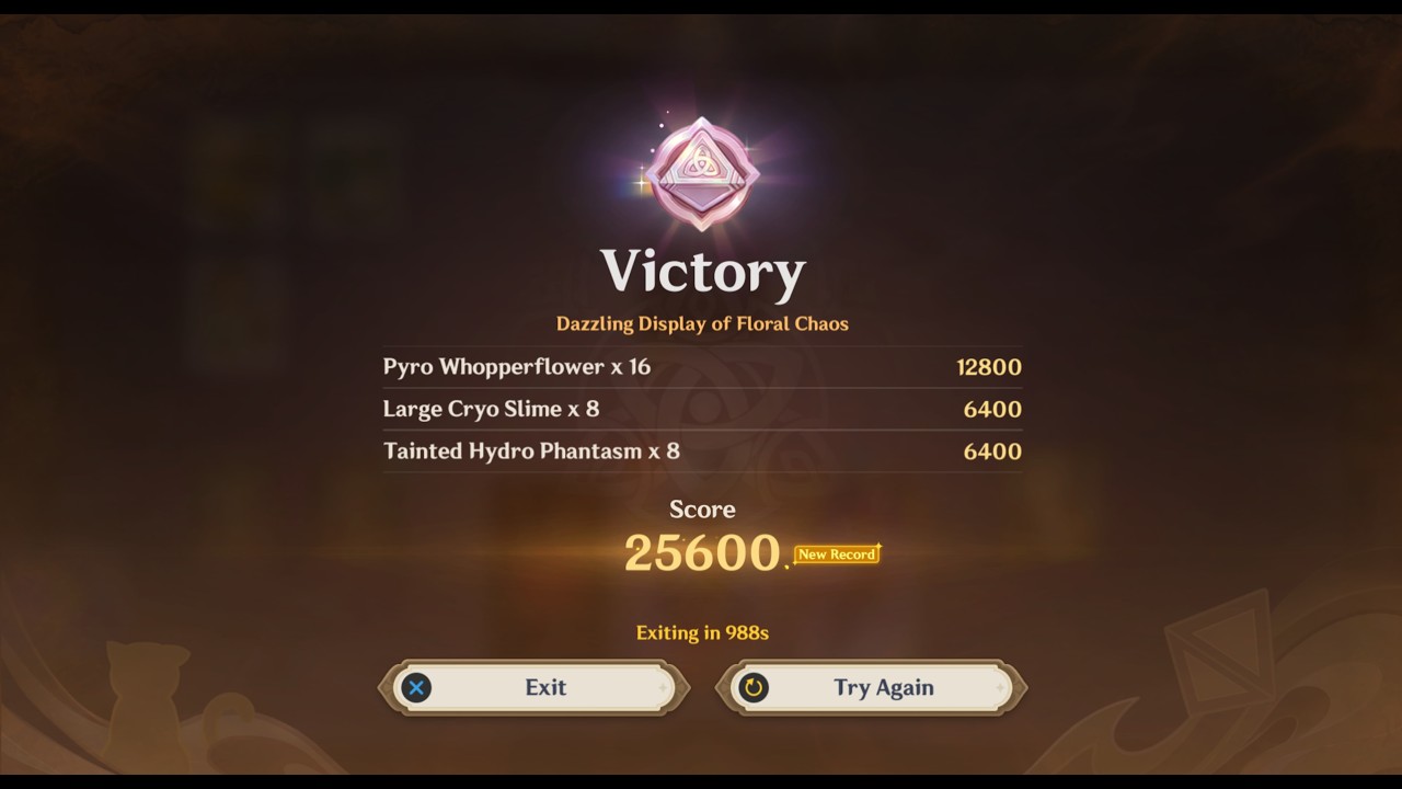 25600 Points/Full Clear: Dazzling Display of Floral Chaos March 2026 (Forge Realm, Genshin TCG)