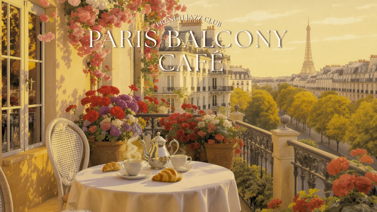𝐏𝐀𝐑𝐈𝐒 𝐁𝐀𝐋𝐂𝐎𝐍𝐘 𝐂𝐀𝐅𝐄́ 🌸 Cozy French Jazz Instrumental –  Relaxing Coffee Playlist | Piano & Accordion