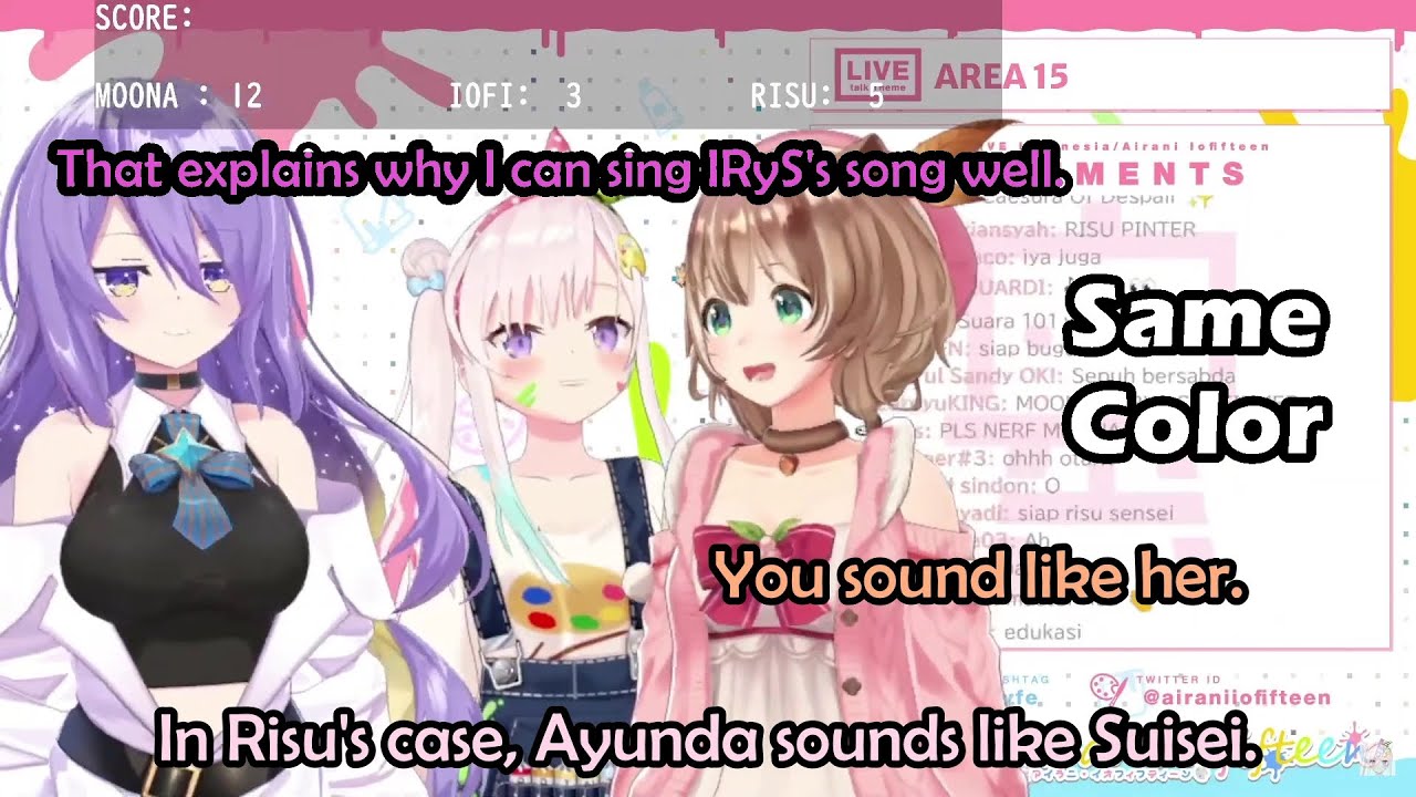 Moona & Risu Sing the Lyrics of IRyS's and Suisei's Songs While Sounding Very Similar to Them