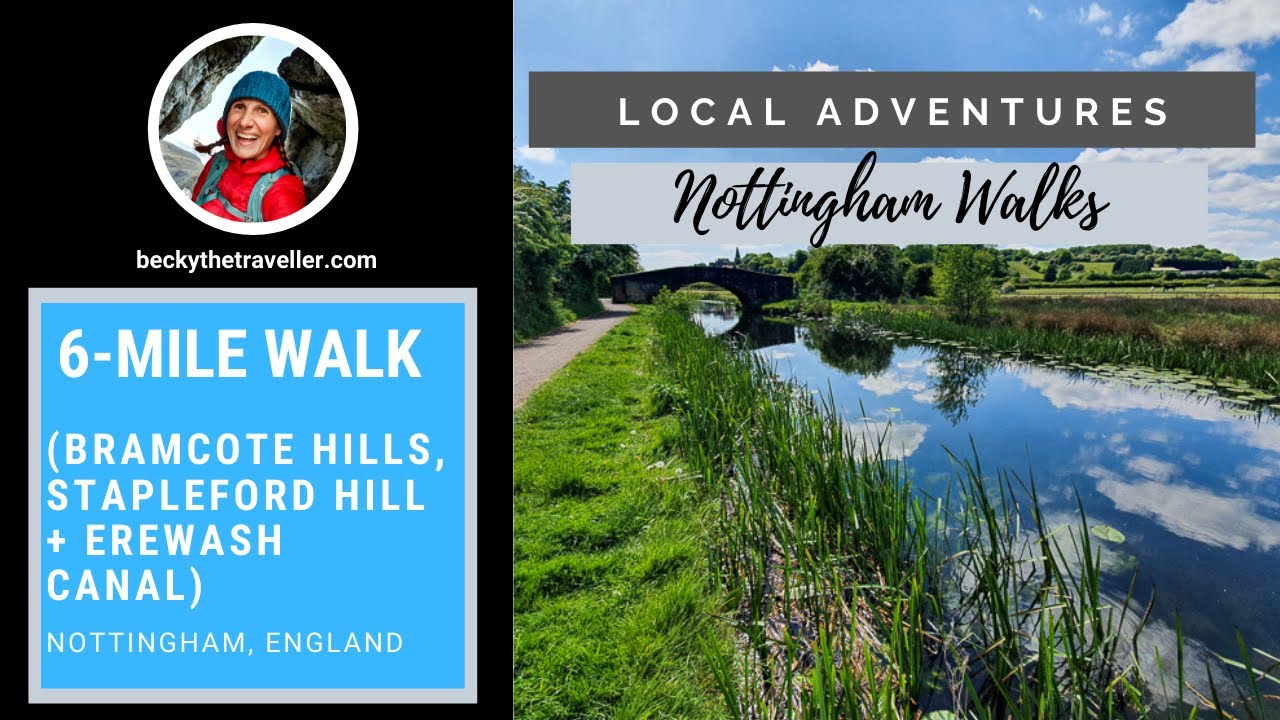 Walks in Nottingham | Bramcote Hills, Stapleford Hill + Erewash Canal 6-mile walking route | Notts