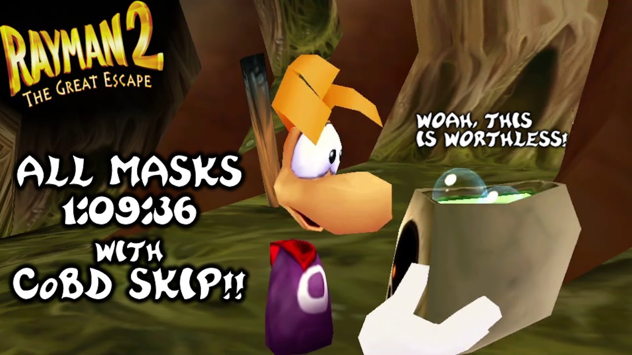 Rayman 2 All Masks Speedrun in 1:09:36 (with CoBD skip!)