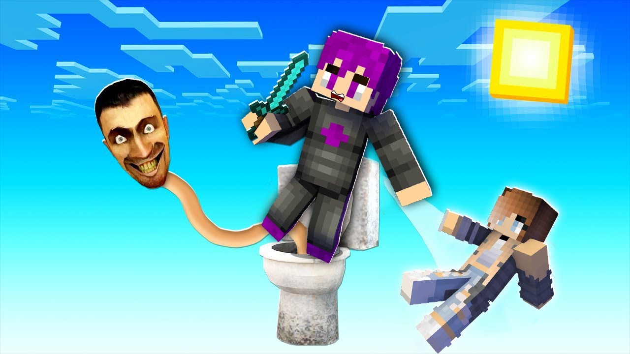 ماين كرافت : تحدي بلوك واحد فقط ولكن مع حمام شتبي دوب دوب يس يس #1 |  Minecraft One Block !! 😱🔥