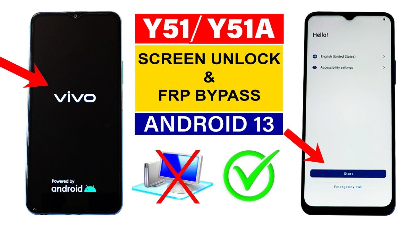 Vivo Y51/ Y51A : Hard Reset/FRP Bypass -ANDROID 13 - Without PC (New Method)