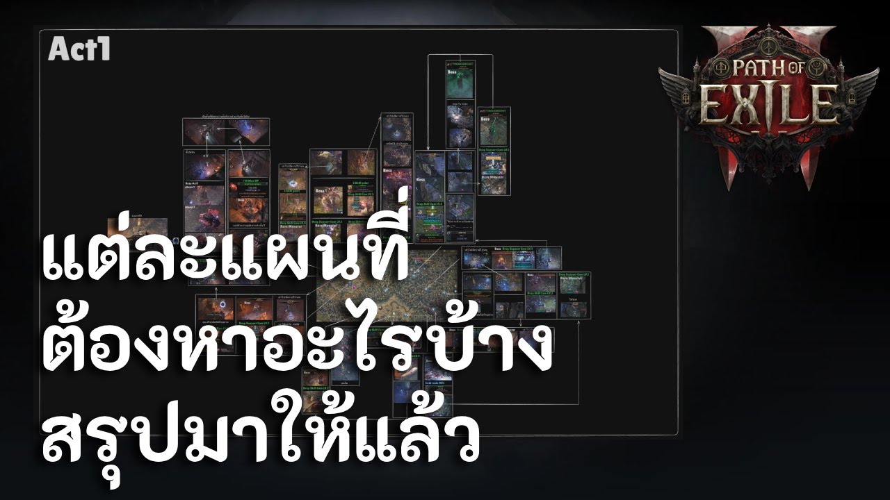 บทที่1 แต่ละแผนที่ต้องหาอะไรบ้าง สรุปมาให้แล้ว | Path of Exile2