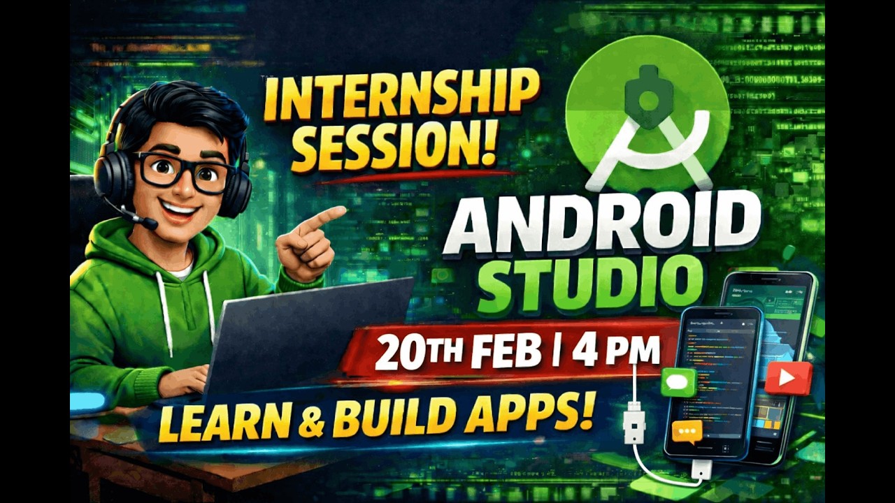 Internship 2026 | Android Studio setup 20 Feb  4 pm session Part 4. Week 3
