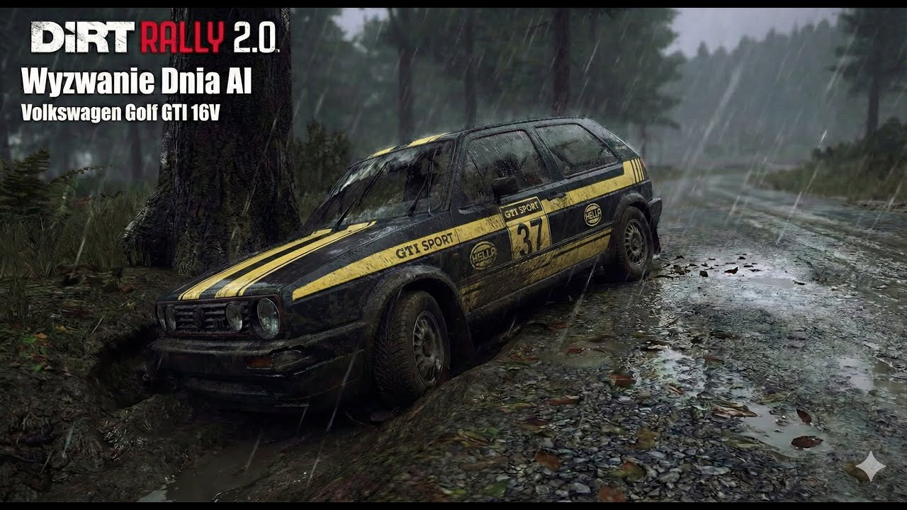 Dirt Rally 2.0 - ZBYT PEWNIE na mokrym szutrze... Bolesna lekcja pokory. Wyzwanie dnia AI