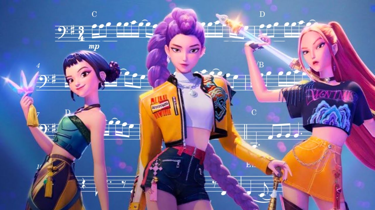 Cello Sheet Music (Bass Clef Instruments) - Golden | KPop Demon Hunters