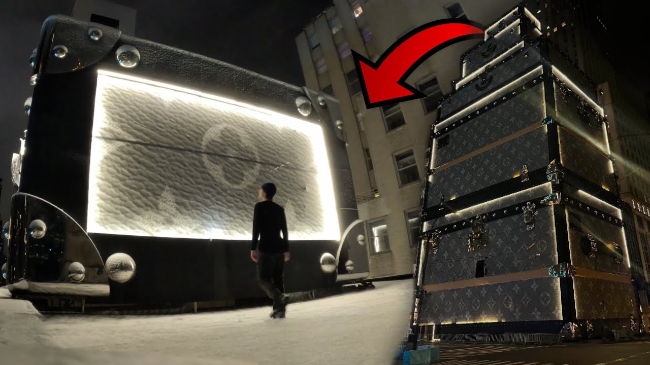 Climbing The Louis Vuitton Trunk in NYC