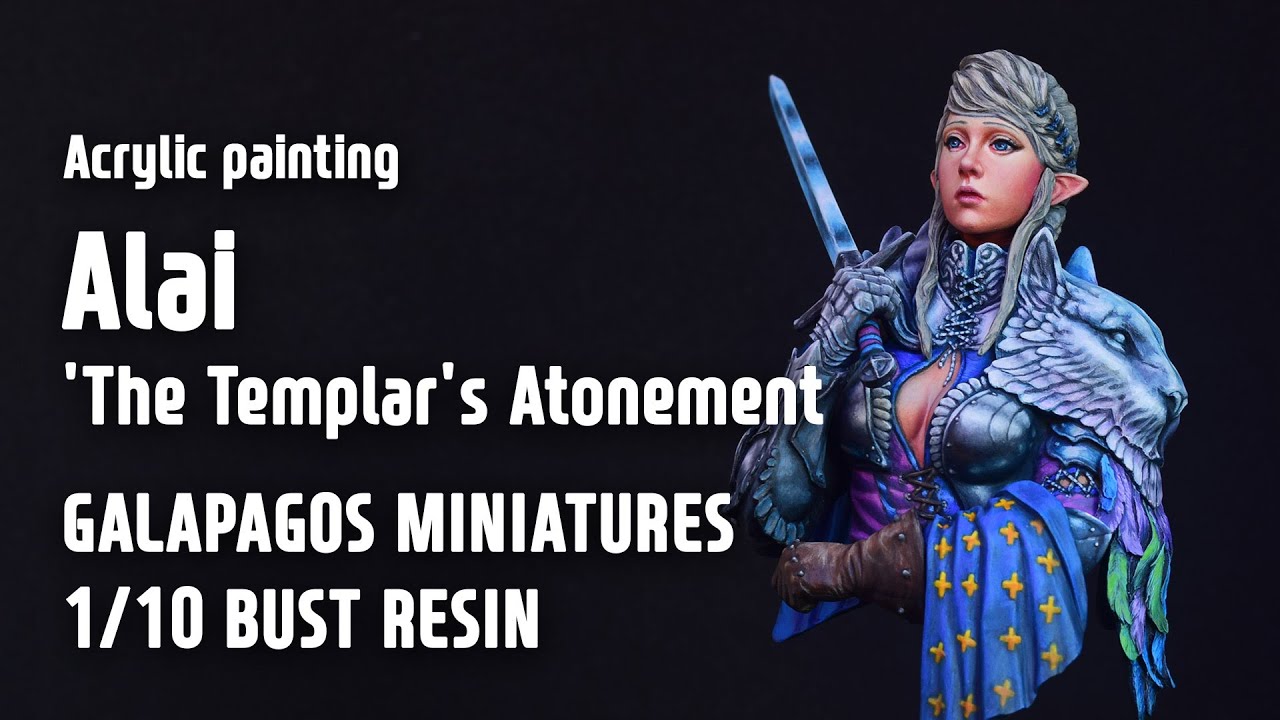 1/10 RESIN BUST ALAI, Fast Acrylic Painting
