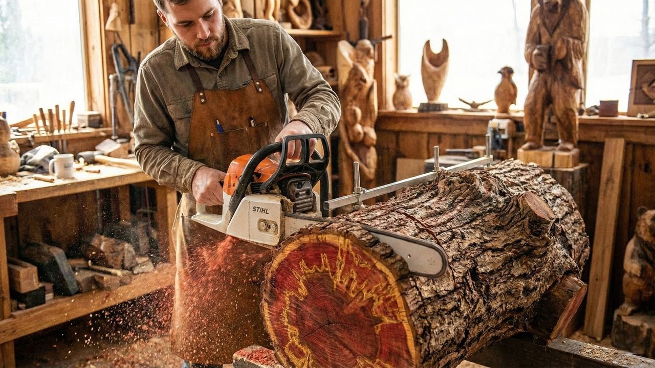Turning Giant Tree Trunks Into A Priceless Luxury Table! (The Definition of Art)